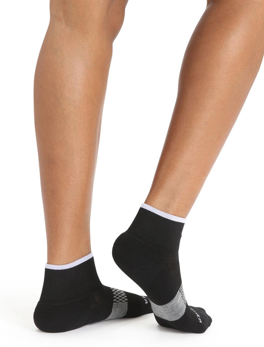 Women's Icebreaker Merino Multisport Light Mini Socks Black / Snow | CA 1531LISH